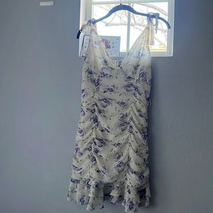 Chiffon floral dress with tie straps